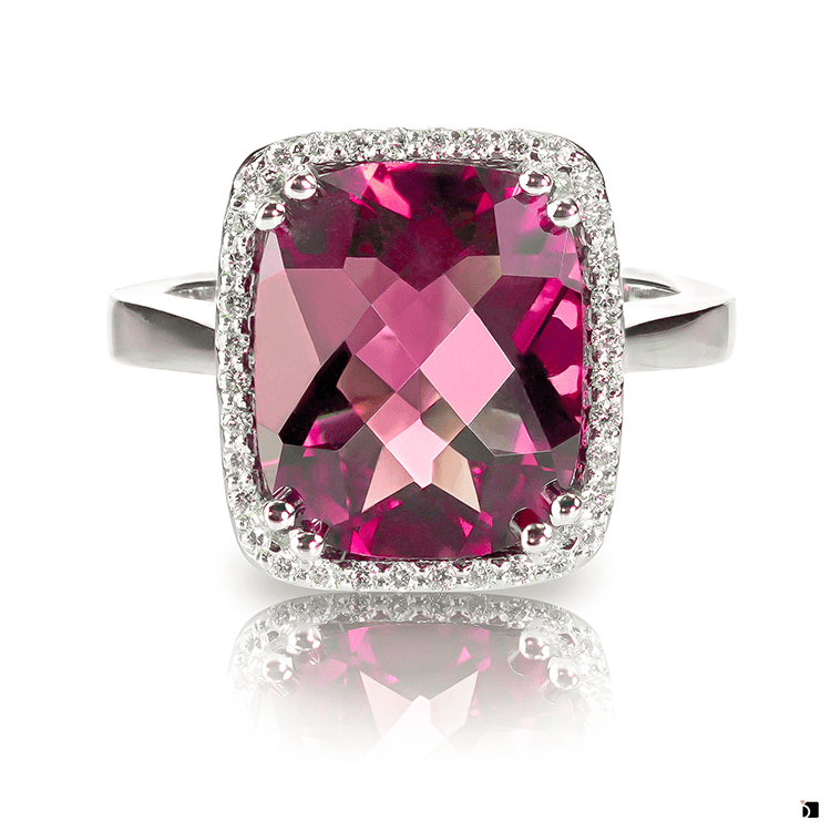 Round October Birthstone Tourmaline Pink Rings Open – Aurora Tears