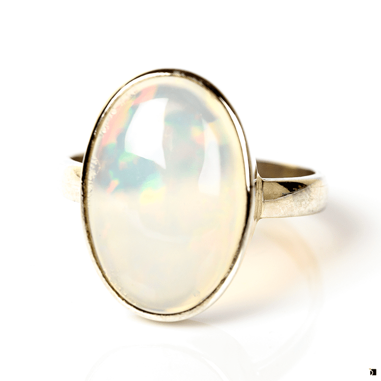 Isolated Restored Fine Jewelry Opal Ring Feature