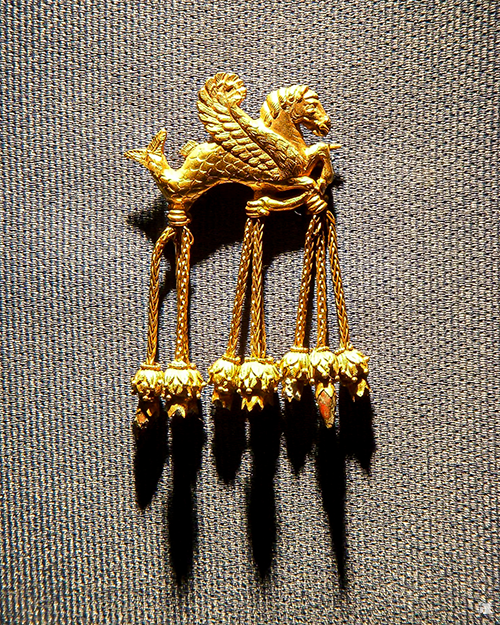 King Croseus's Hippocamp Brooch Retrieved on Museum Display