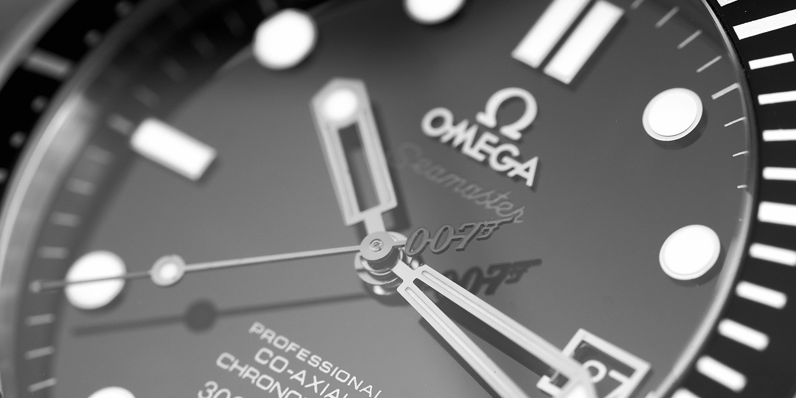 Image showing omega watch in black & white