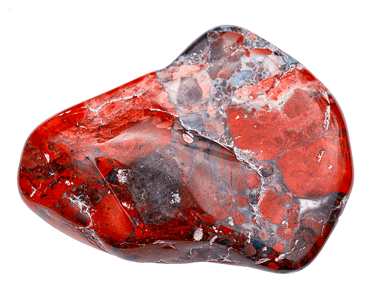 Isolated Loose Red Jasper February Birthstone Gemstone Feature