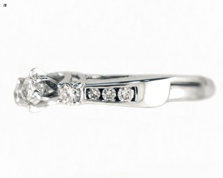After #143 Right Side View of Restored White Gold Ring Set Restored by Premier Servicing