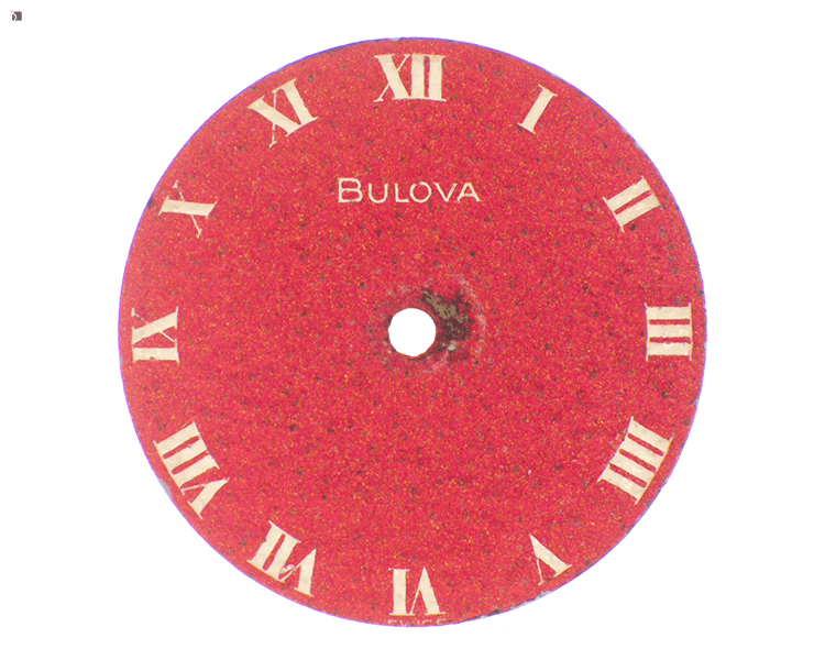 Before #144 Isolated Vintage Bulova Watch Dial Prior to Restoration