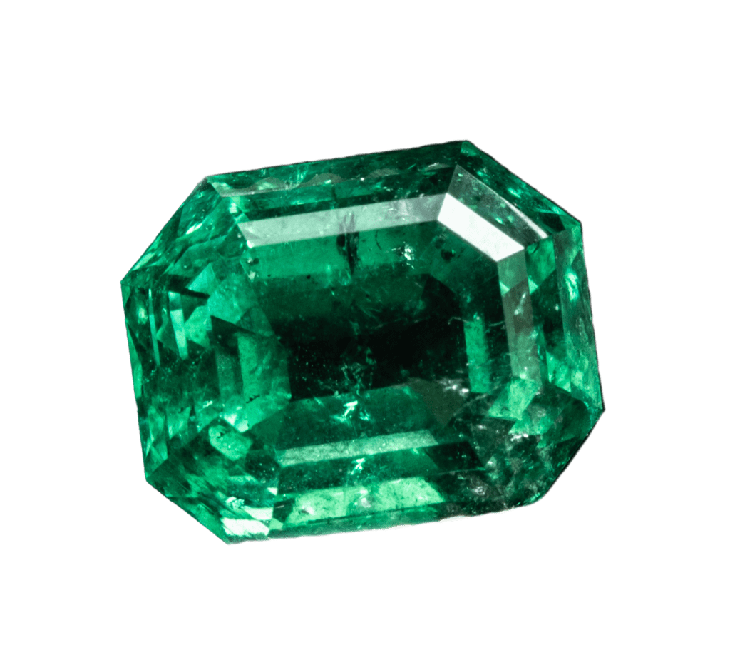 May Birthstone Isolated Single Loose Emerald Gemstone