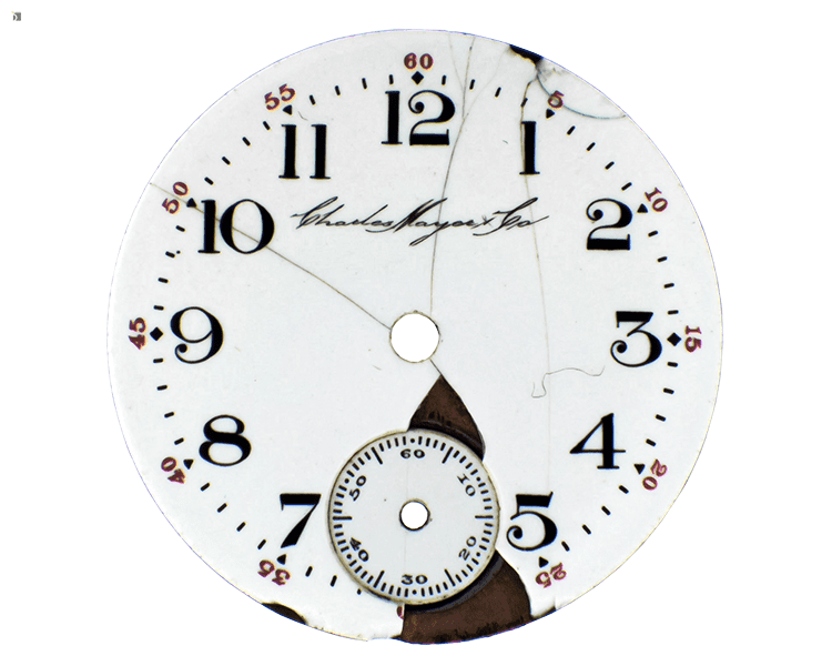 Before #148 Vintage Pocketwatch Dial Prior to Watch Repair Service Center Restoration