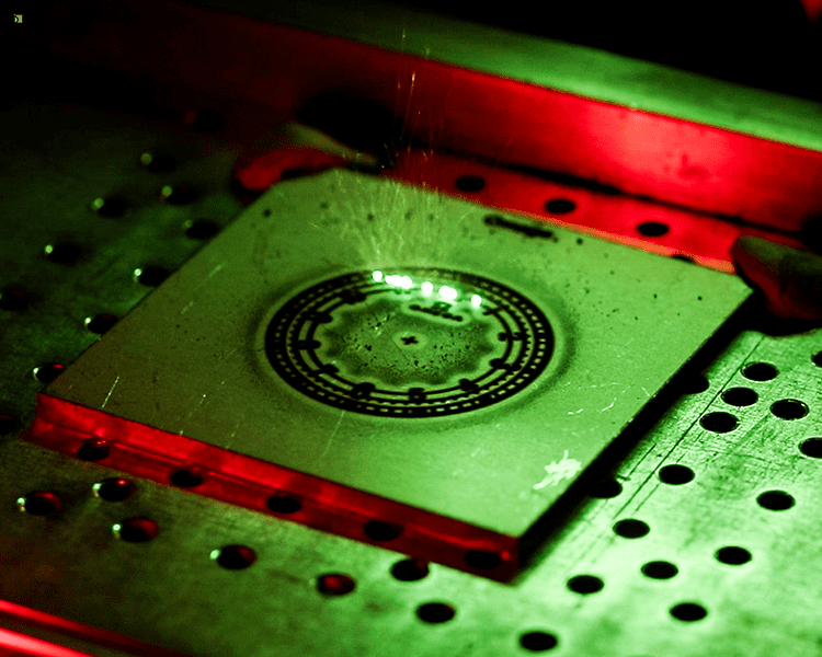 Omega Die Template Being Laser Engraved