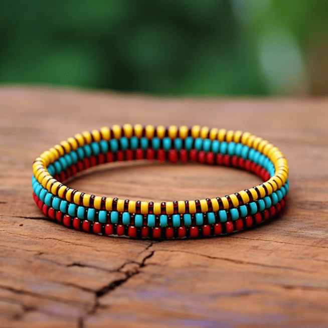 photo of 90s multicolored beaded bracelet