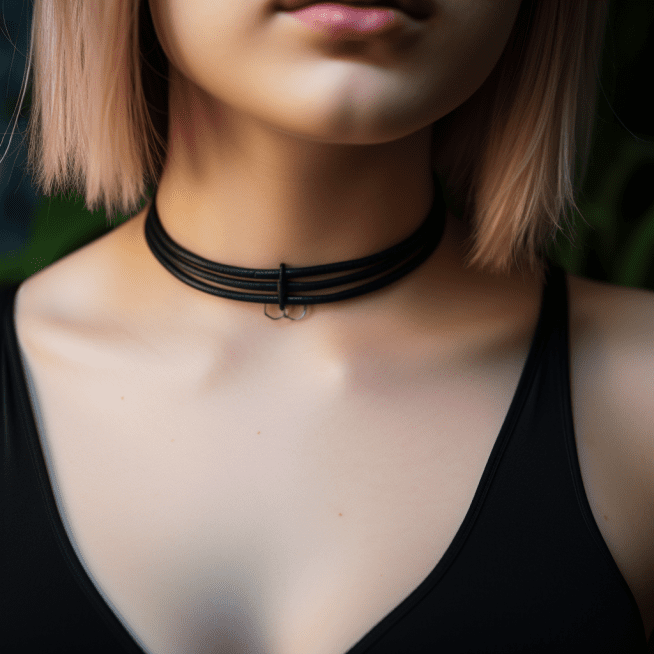 Simple Woman Man Leather Necklace Black Leather Choker Necklace