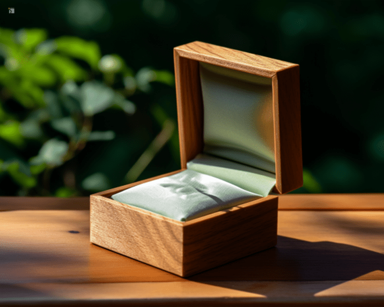 Empty Proposal Box Displayed on Wooden Table Outside