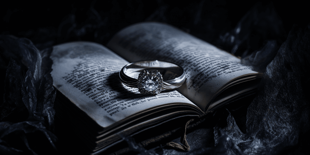 Engagement Ring in Book for Engagement Horror Stories Featured Image