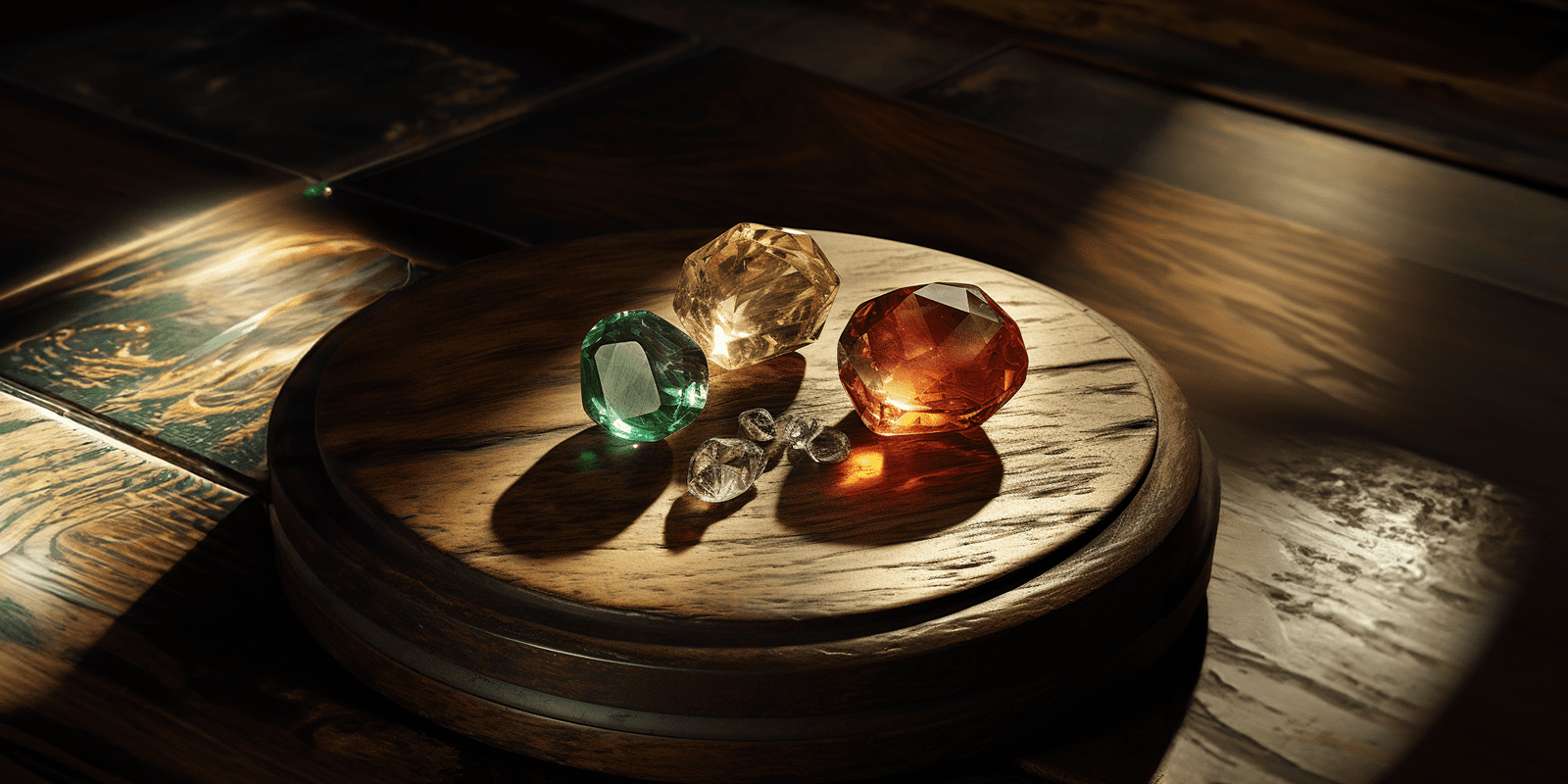 Loose Gemstones Displayed on Wooden Table for Loose Gemstones Purpose Featured Image