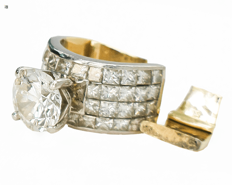 Before #157 Side View of Diamond Engagement Ring Prior to Premier Restoration Services