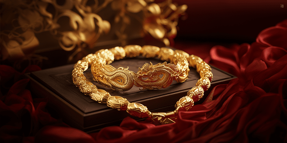 Lunar New Year Gift Gold Jewelry Year of the Dragon Bracelets Featured Image