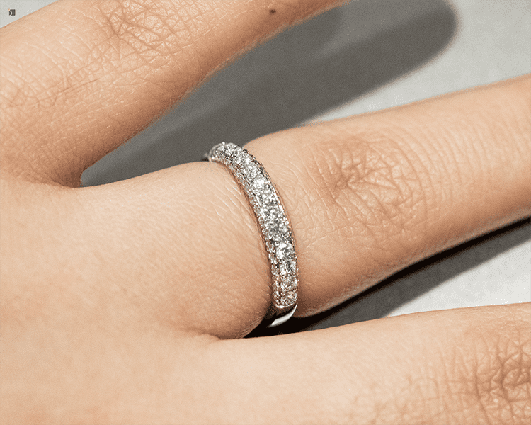 After #158 White Gold Diamond Wedding Ring Band After Resizing Up by Master Jewelers