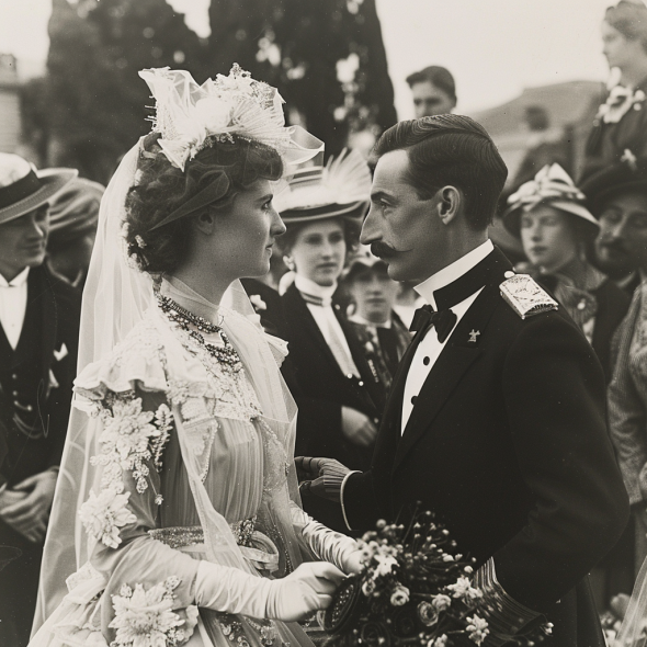 Photo of Alfred Van Cleef and Estelle Arpels of Van Cleef & Arpels