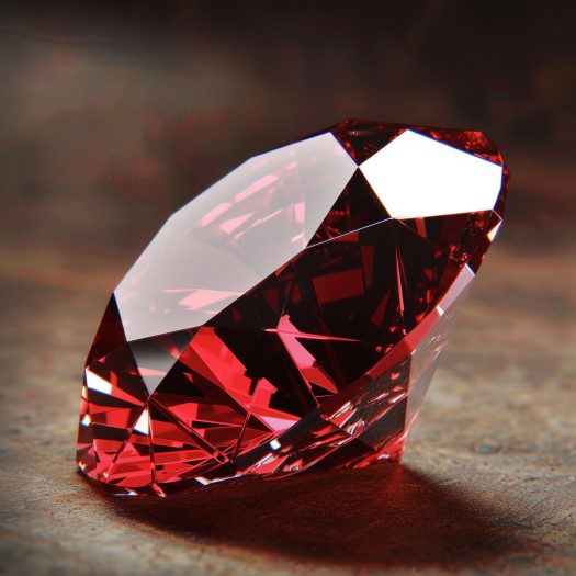 Photo of raw and uncut red diamond gemstone