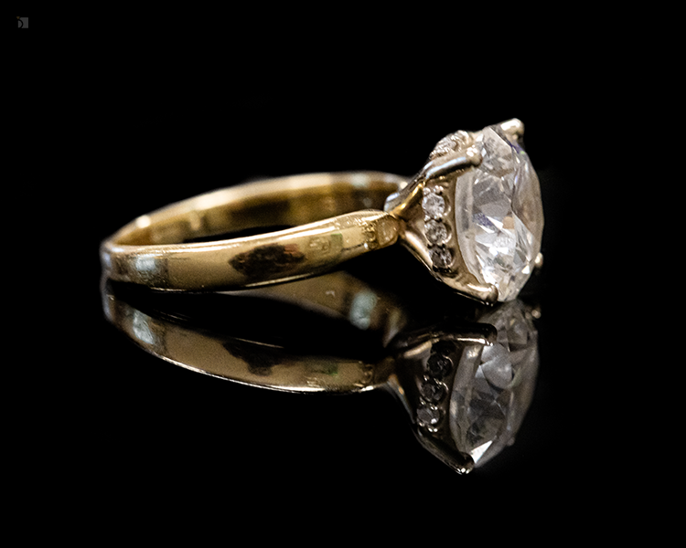 Before #162 Side View of Diamond Engagement Ring Prior to Master Jeweler Work