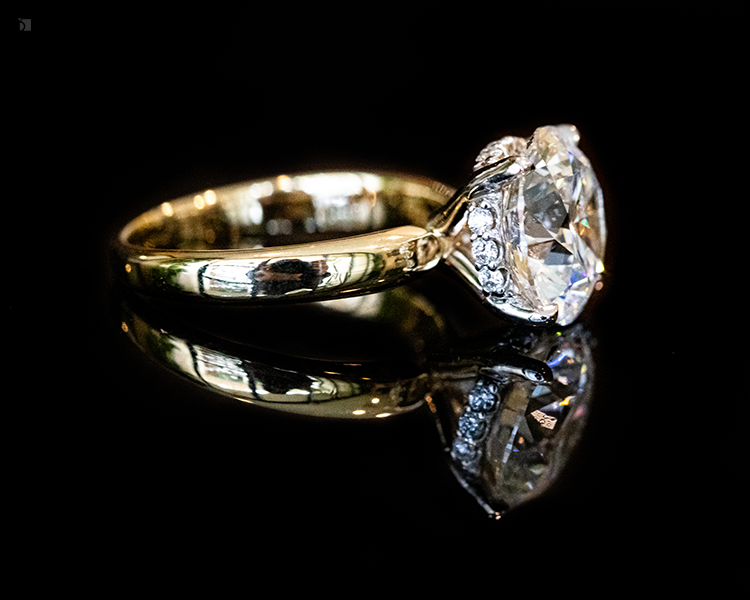 After #162 Side View of Diamond Engagement Ring Restored by Master Jewelers
