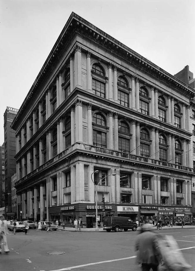 Photo of first Tiffany & Co. store in Lower Manhattan circa 1837.