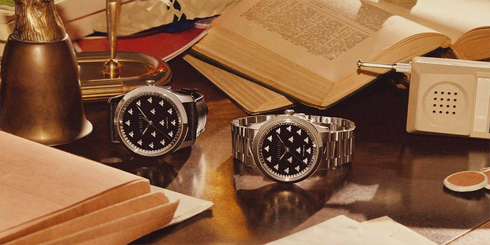 1950s photo of vintage Gucci watches.