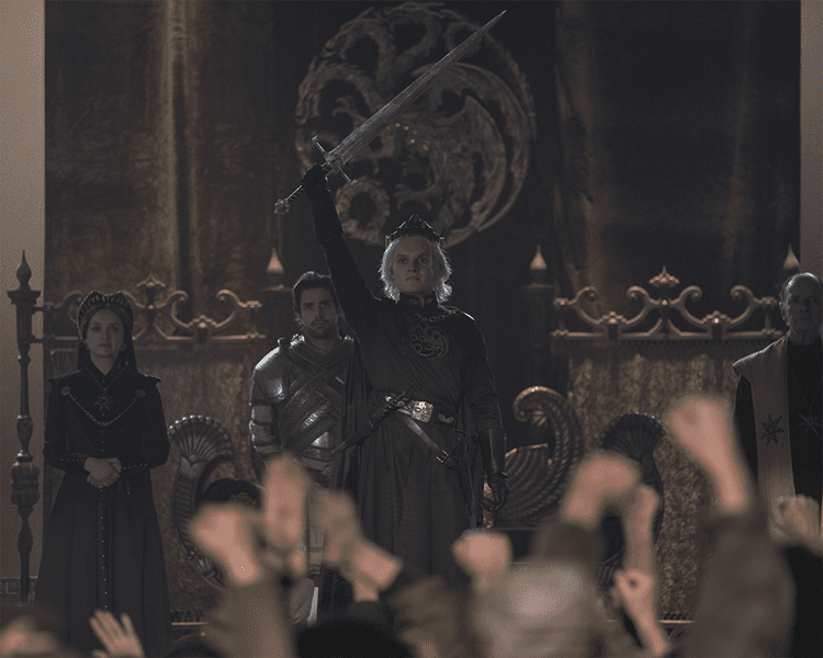 Aegon II Targaryen With Aegon I Crown and Sword Blackfyre