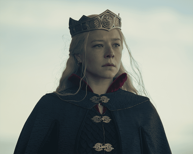 Queen Rhaenyra Wearing Jaehaerys I and Viserys Crown