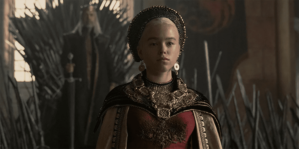 Young Rhaenyra Named Heir to Iron Throne Milly Alcock Ornate Jewelry of House Targaryen