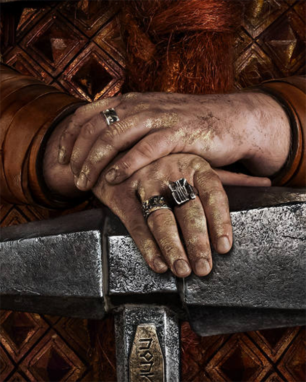 Close Up of Prince Durin IV Rings and Adornments (via Amazon Studios)