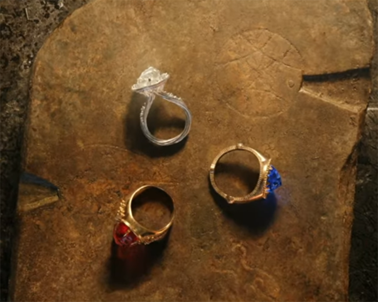 The Three Elven Rings of Power Close Up (via ScreenCrush)