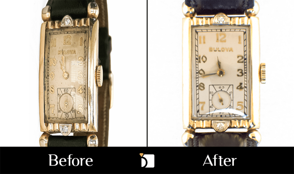 Before & After #168 Vintage Bulova Timepiece 9883045 Receiving Premier Vintage Watch Restoration Services