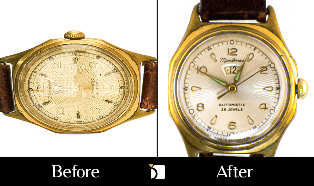 Before & After #171 Close Up Views of Vintage Montrose Automatic Wristwatch Restored by Certified Watchmakers