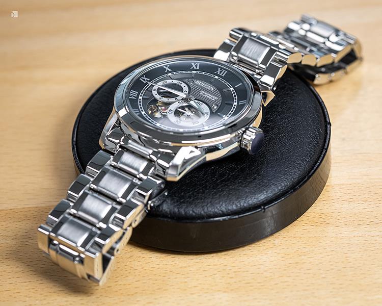 After #178 Side Diplay View of Bulova Automatic Timepiece Restored by Watch Stem & Crown and Movement Services
