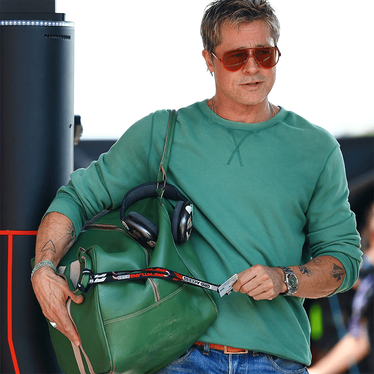 Behind-the-Scenes Brad Pitt F1 The Movie with Custom IWC Timepiece via GQ