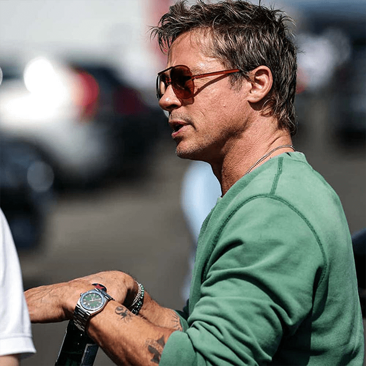 Behind-the-Scenes Brad Pitt F1 The Movie with Custom IWC Timepiece via Revolution Watch