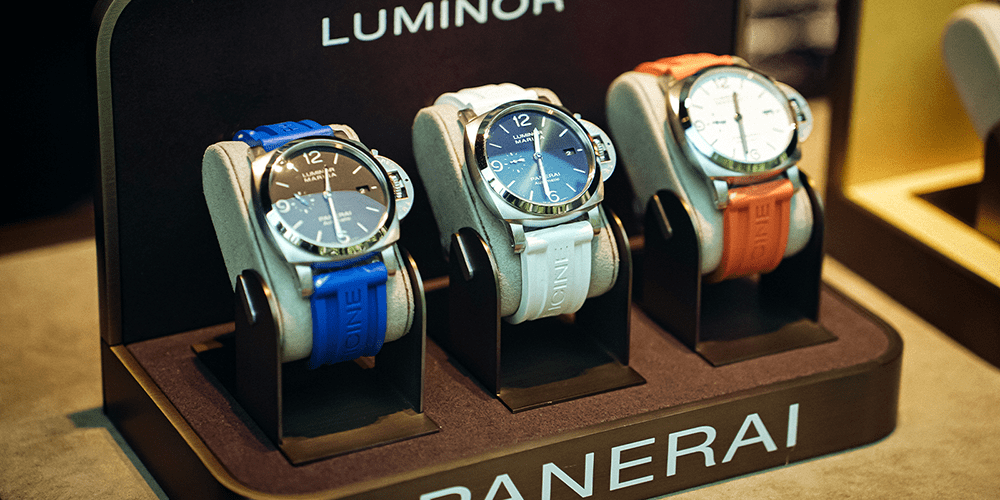 Panerai Luminor Watch Timepieces on Store Display