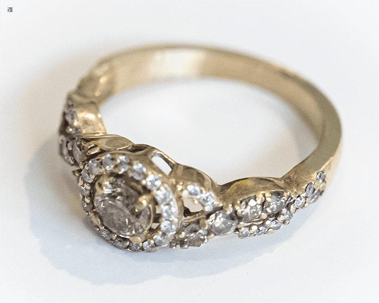 Front View of LeVian Chocolate Diamond Ring Resized Prior to Clean & Polish Services