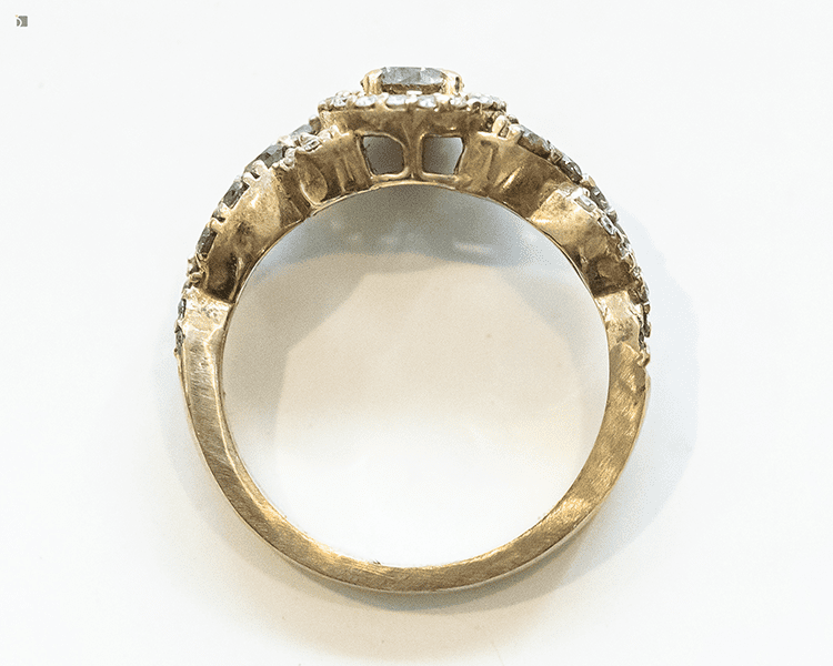 Flat View of LeVian Chocolate Diamond Ring Resized Prior to Clean & Polish Services