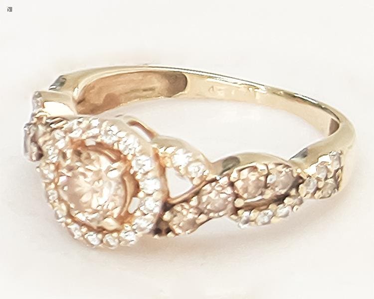Before #180 LeVian Chocolate Diamond 14ky Ring Prior to Professional Ring & Resizing Services