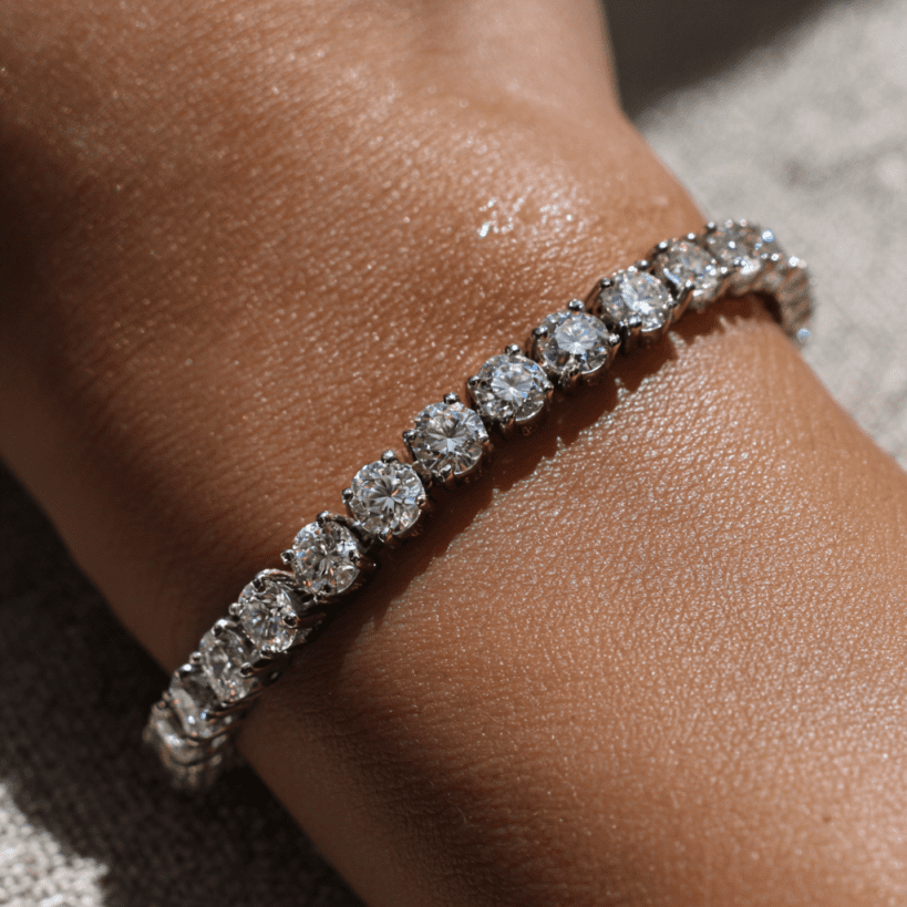Image showcasing tennis bracelet on wrist