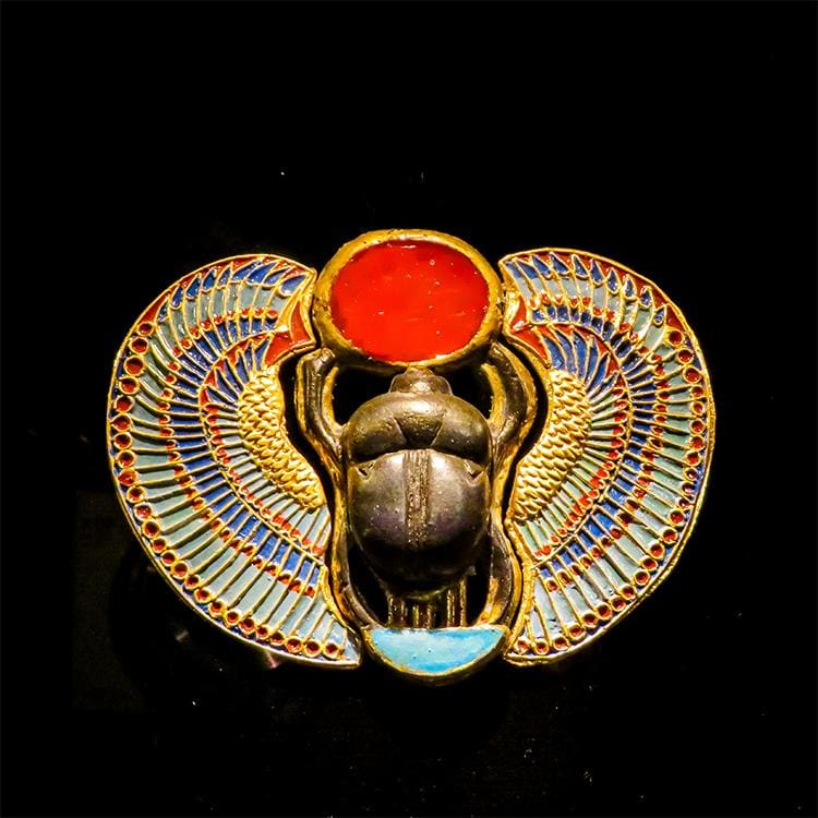 Ancient Egypt Jewelry Egyptian scarab beetle on Museum Display