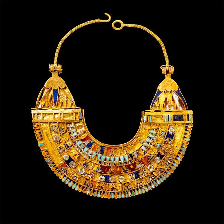 Decorated pharaons broad collar jewelry from Ancient Egypt