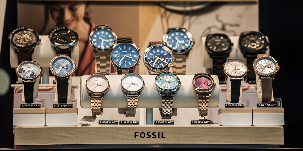 Display of Fossil Timepieces for Authorized Fossil Watch Repair