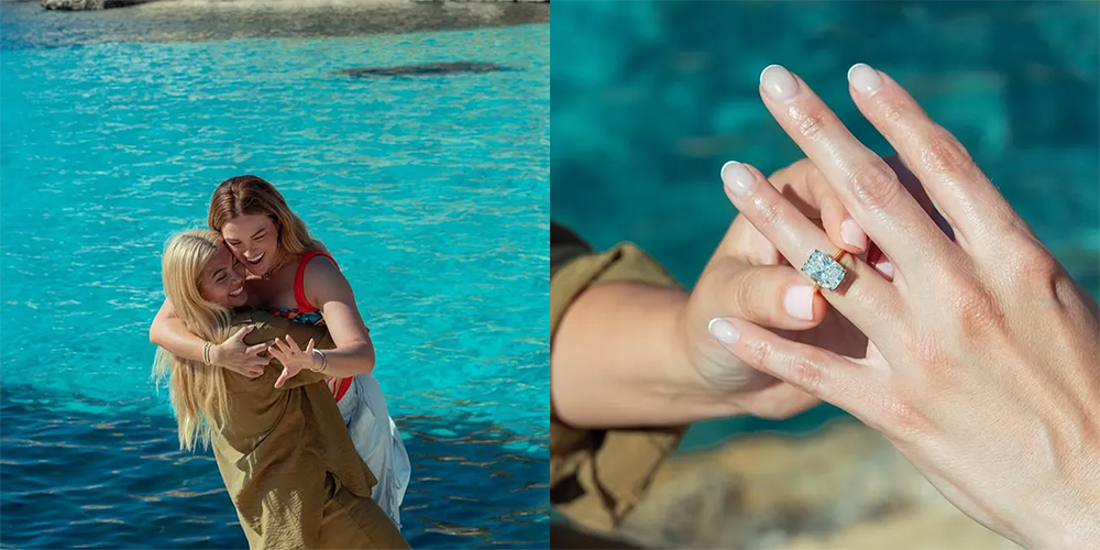 Becca Tilley & Hayley Kiyoko Engagement Ring Proposal via The Knot