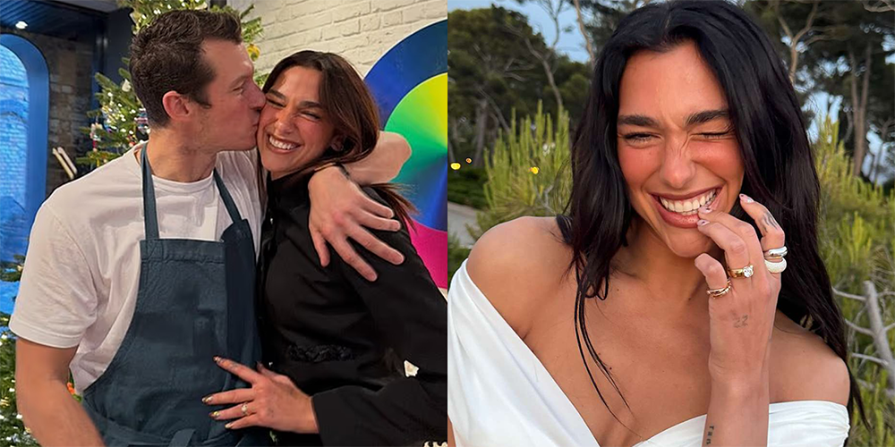 Dua Lipa & Callum Turner Engagement Ring Proposal via DailyMail UK and People