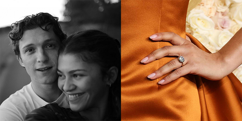 Zendaya & Tom Holland Engagement Ring Proposal via Brides and Instagram