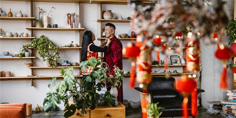 Dressing Up for Traditional Lunar New Year Celebration