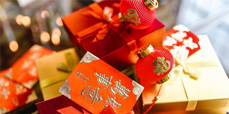 Lunar New Year Chinese Red Envelopes Red and Gold Ornament