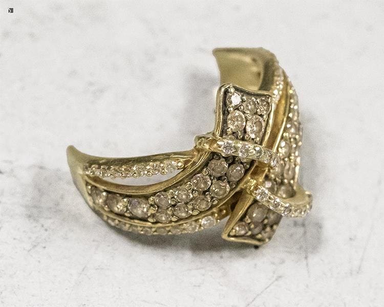 Before #190 14kt gold diamond gemstone ring prior to restoration by My Jewelry Repair