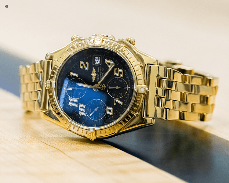 Before #191 Breitling Chronomat Watch Prior to Premier Restoration Services