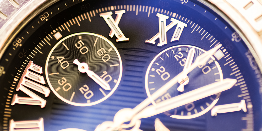 Close Up Restored Breitling Chronometer Multi Dial Watch